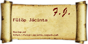 Fülöp Jácinta névjegykártya